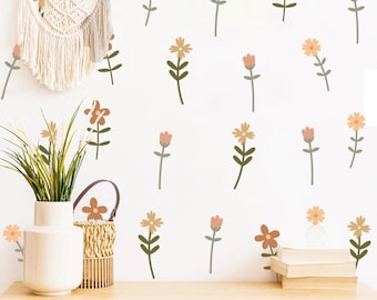Boho Floral Wall Stickers: Peel & Stick Nursery Decor