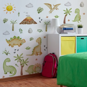 Baby Room Wall Decals Dino Nursery Removable Wall Stickers Boy's Bedroom Decor Dinosaur Decals for Kids Room Decor Nursery Wall Decals zdjęcie 3