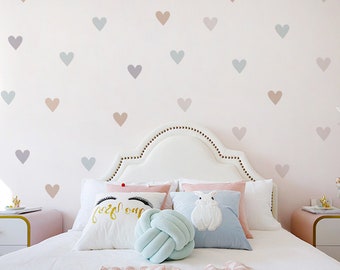 Pastel Wall Decals Heart Kids Bedroom Decor Girls Room Wall Stickers Nursery Decals Heart Wall Sticker Boho