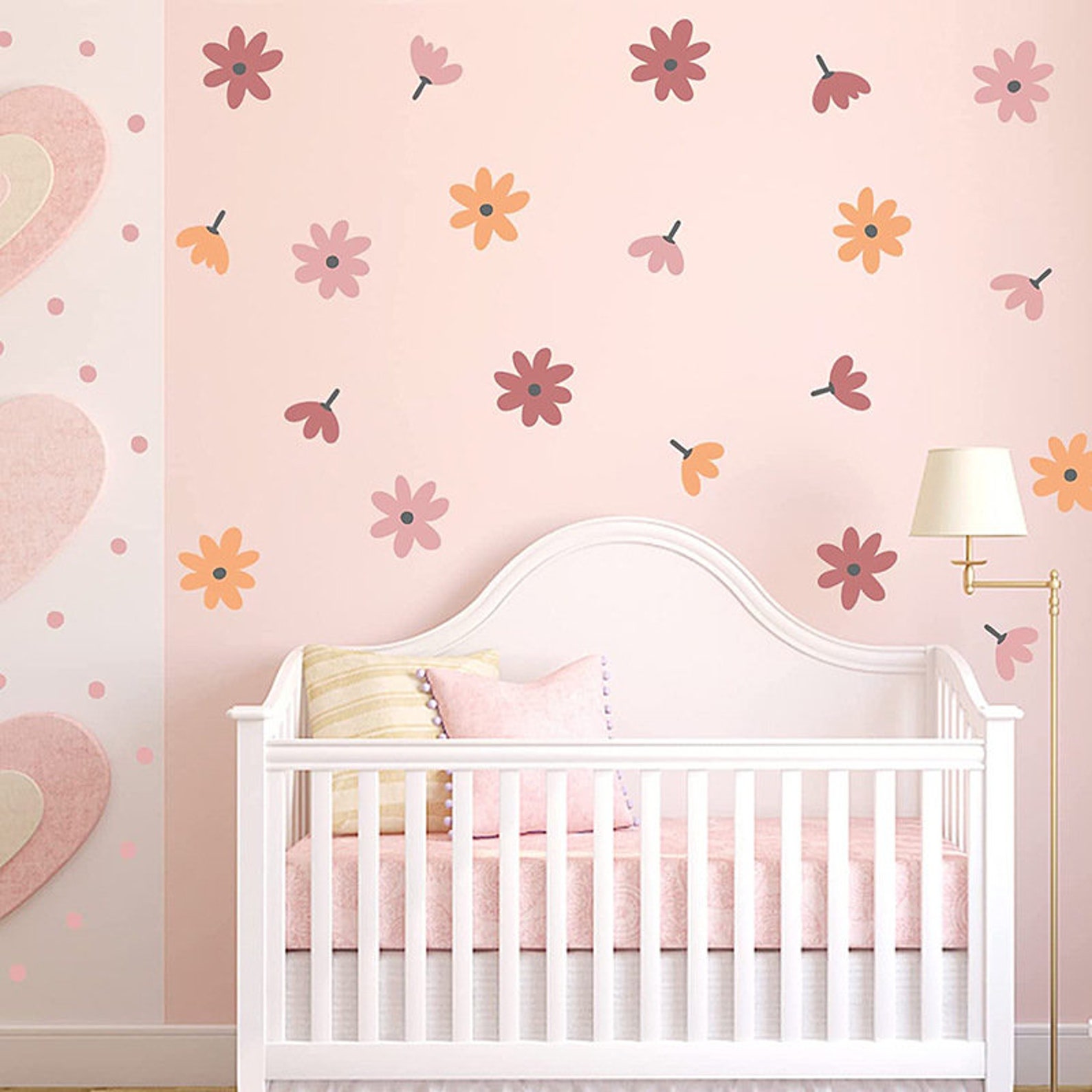 Wildflower Wall Decalgirls Bedroom Wall Stickersfloral Wall Etsy