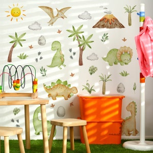 Baby Room Wall Decals Dino Nursery Removable Wall Stickers Boy's Bedroom Decor Dinosaur Decals for Kids Room Decor Nursery Wall Decals zdjęcie 4