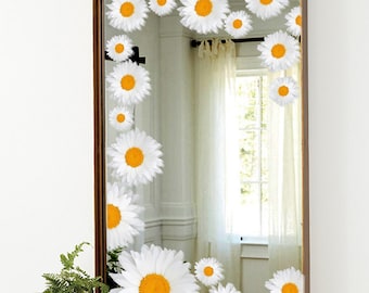 Mirror Daisy Decals Flower Window Stickers Removable Room Decor Daisy Sticker for Mirror Window Decor