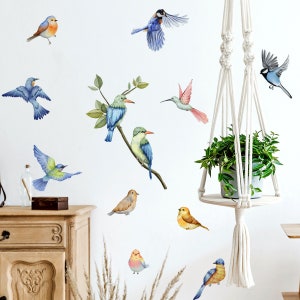 Bird Wall Decals for Bedroom Nature Wall Stickers Kidsroom Removable ...