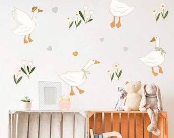 Wandsticker Gänse: Neutrale Kinderzimmerdeko, Kinderzimmerdeko