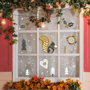 Christmas Static Cling Window Sticker,Xmas Decor,Static Cling Decals for Christmas Decor, Christmas Window Decal,Christmas Decorations
