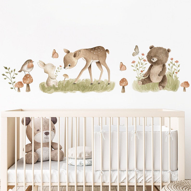 Woodland Wall Stickers for Nurseryforest Animal Wall Sticker Etsy