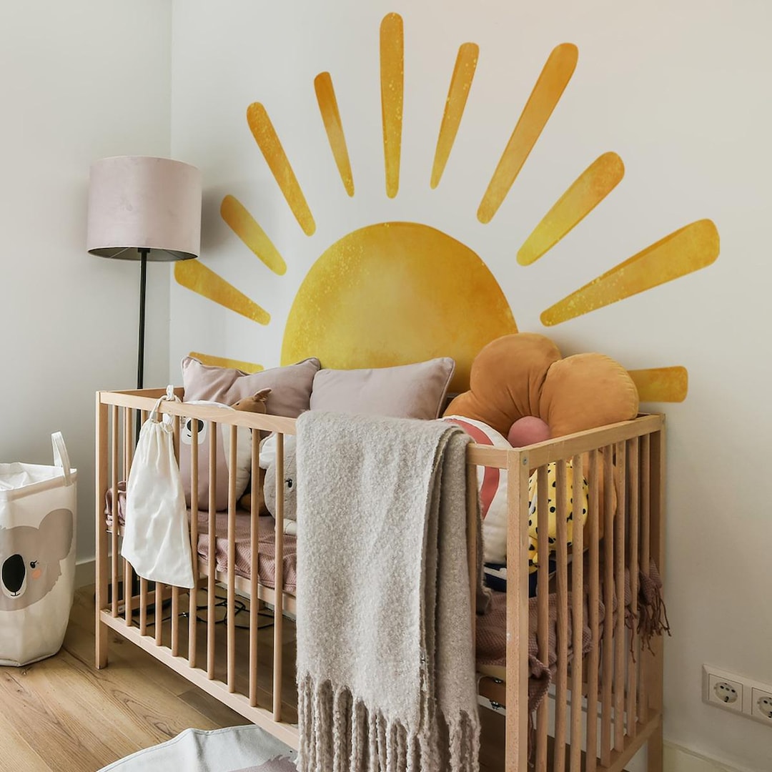 Watercolor Sun Wall Decal: Boho Nursery Decor - Etsy