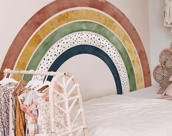 Boho Rainbow Wall Decal: Large Colorful Nursery Sticker