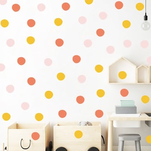 47pcs Polka Dot Wall Decals for Nursery,Irregular Dots Wall Decal,Kids Bedroom Polka Dots Boho Wall Stickers,Pastel Polka Dot Wall Sticker zdjęcie 7