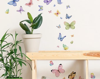 Pegatinas de pared de mariposa, pegatinas de pared removibles para guardería, decoración de dormitorio de niños, pegatina de mariposa, arte de pared para sala de estar, pegatinas de pared para guardería, niña