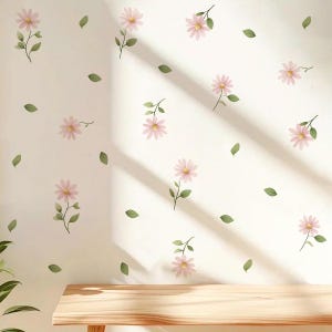 Flower Wall Decals Nursery Wall Decals Removable Vinyl Wall Stickers Floral Wall Art Girl Room Decals Nature Sticker Boho Nursery