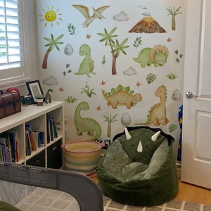 Baby Room Wall Decals Dino Nursery Removable Wall Stickers Boy's Bedroom Decor Dinosaur Decals for Kids Room Decor Nursery Wall Decals zdjęcie 2