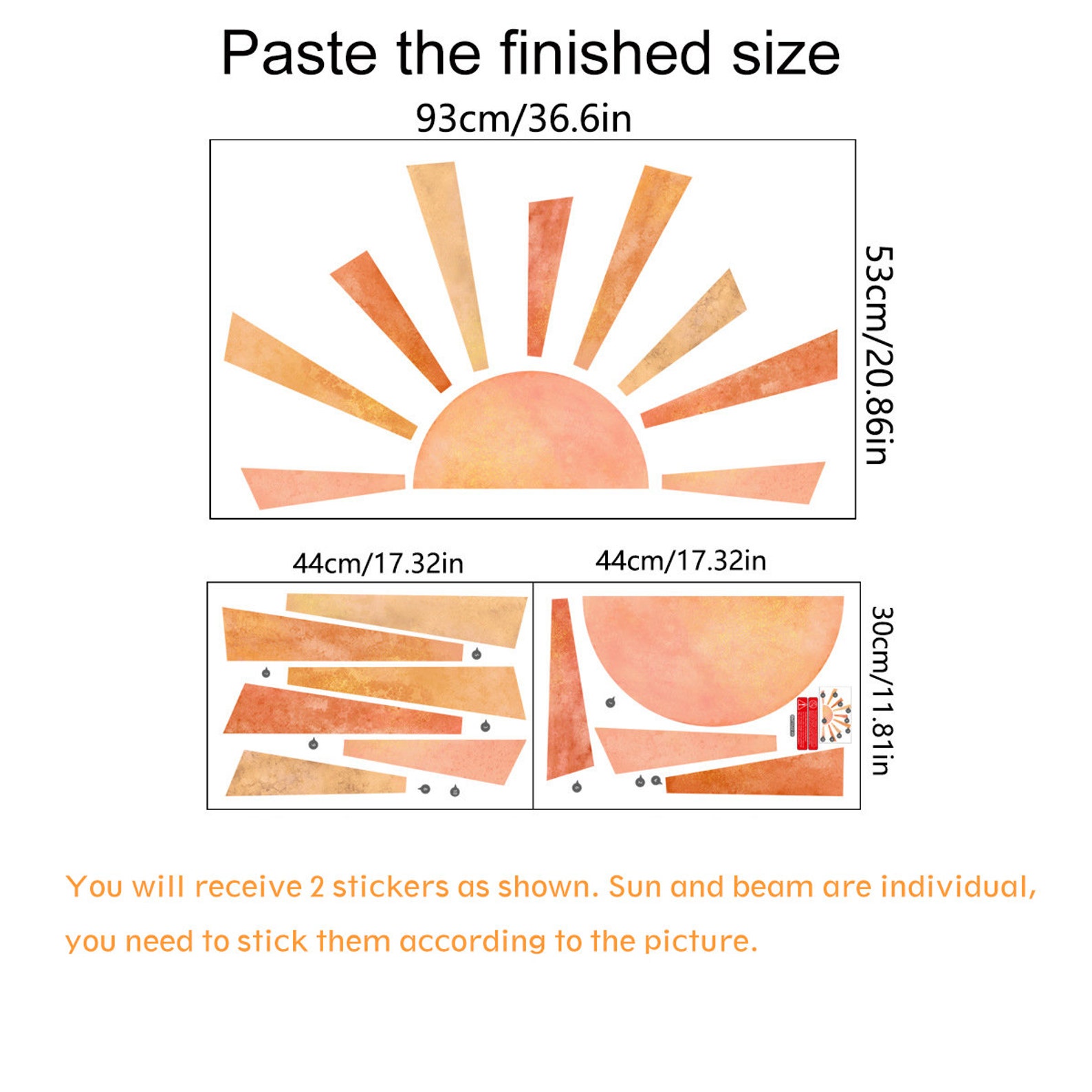 Rising Sun Wall Decalwall Stickers for Kids Bedroom Etsy