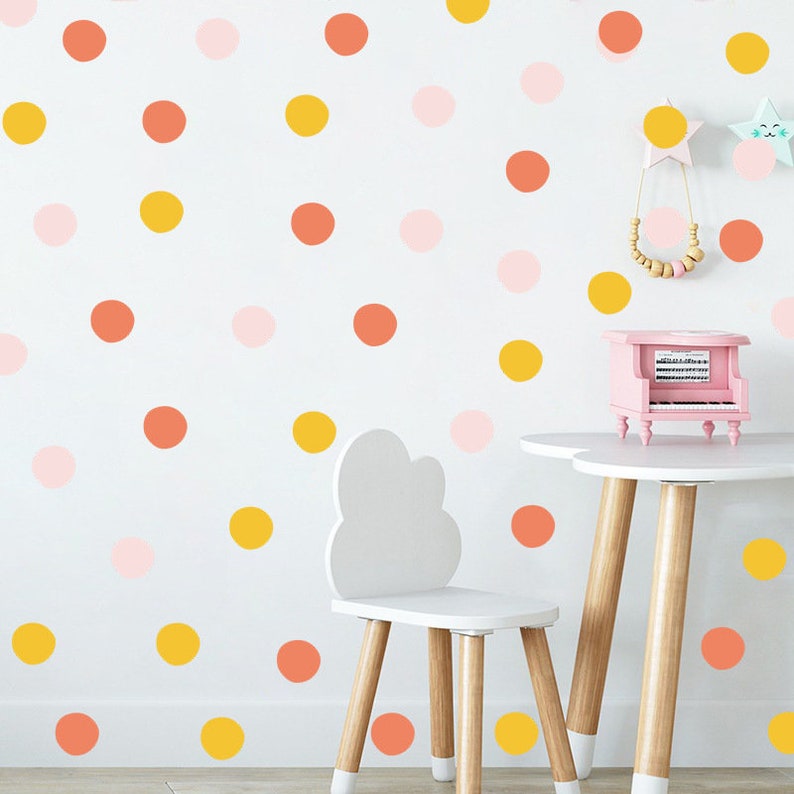 47pcs Polka Dot Wall Decals for Nursery,Irregular Dots Wall Decal,Kids Bedroom Polka Dots Boho Wall Stickers,Pastel Polka Dot Wall Sticker zdjęcie 5