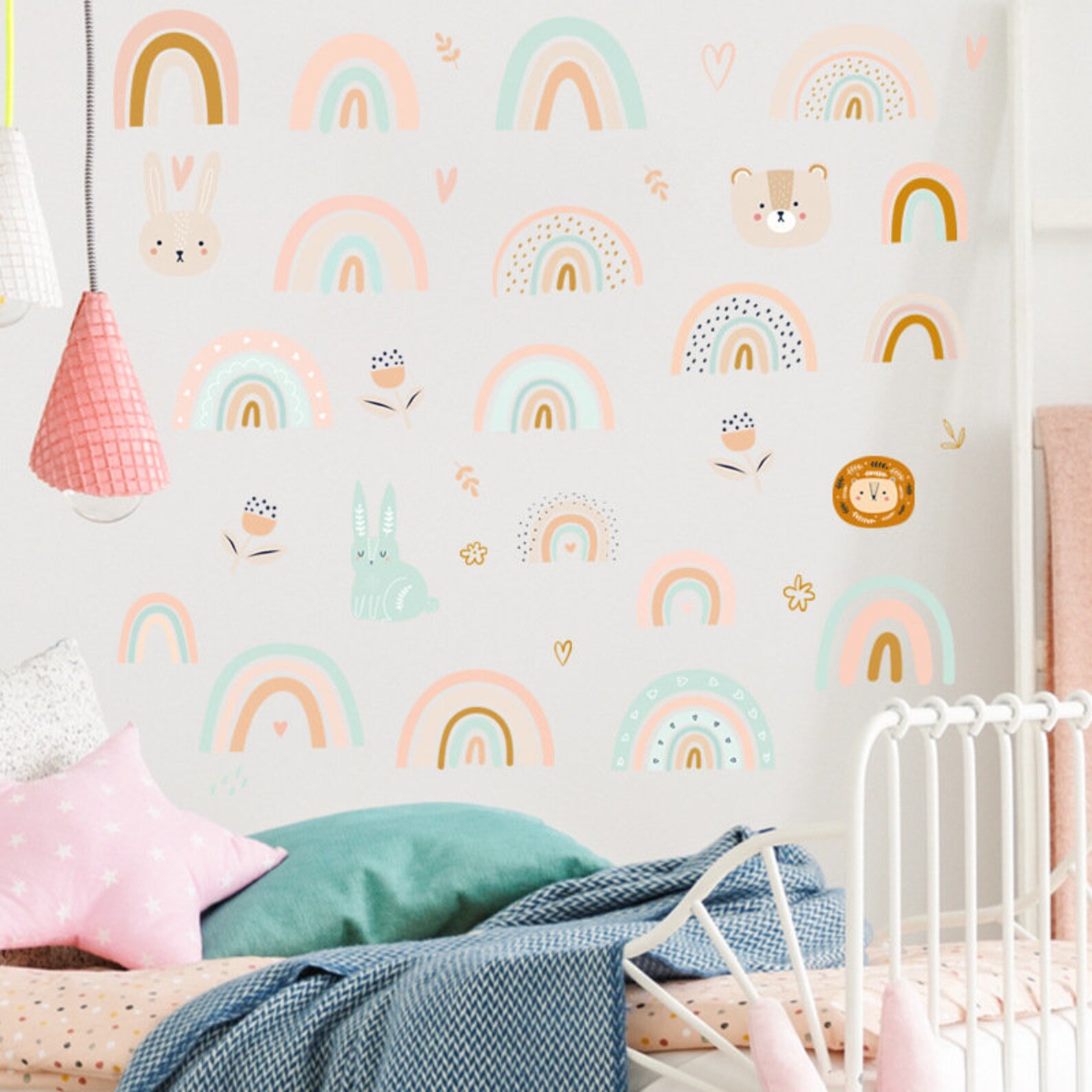 Small Boho Rainbow Wall Decals for Kids Room Decornursery Etsy