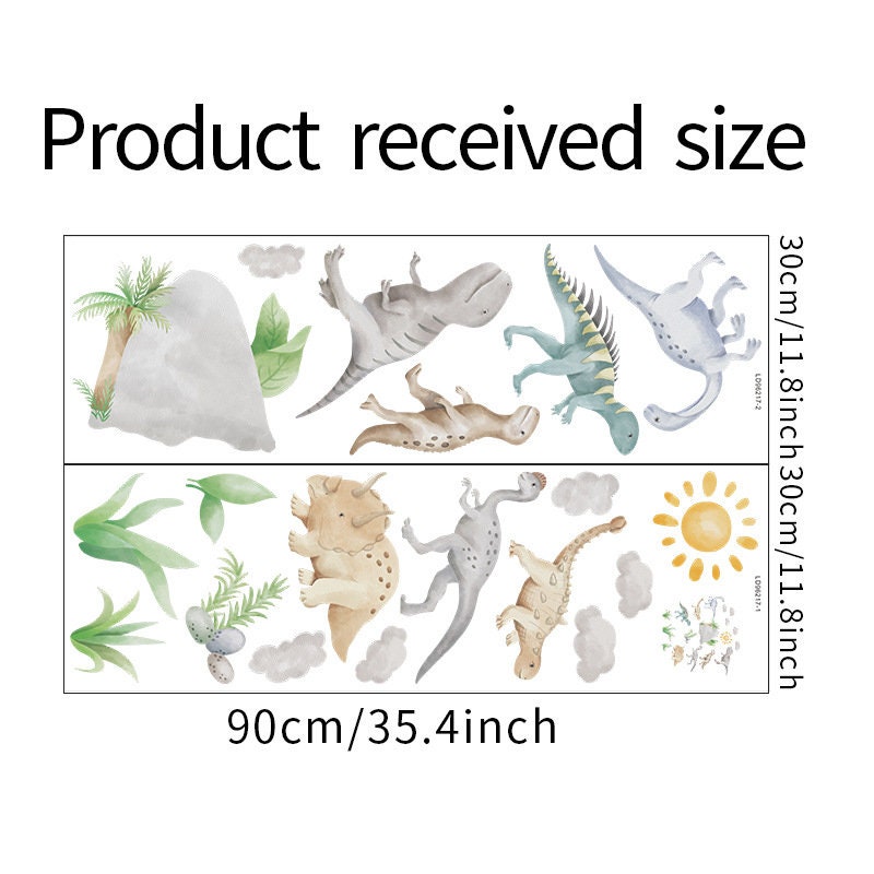 Cartoon Dinosaur Removable Wall Decals for Boys Room Decor Etsy