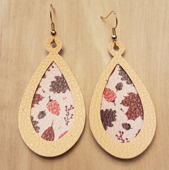 Faux Leather Earrings Etsy