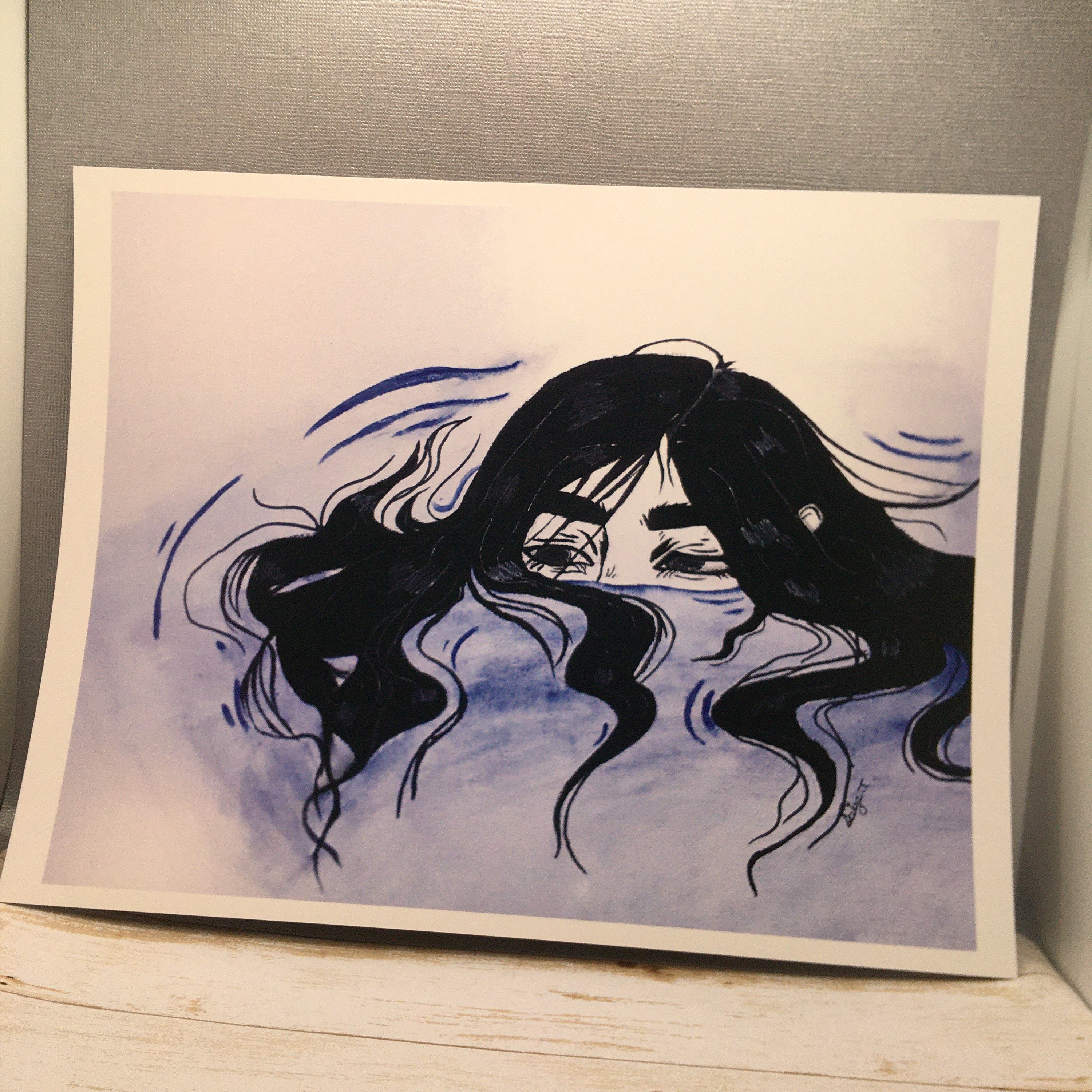 Girl Drowning Drawing