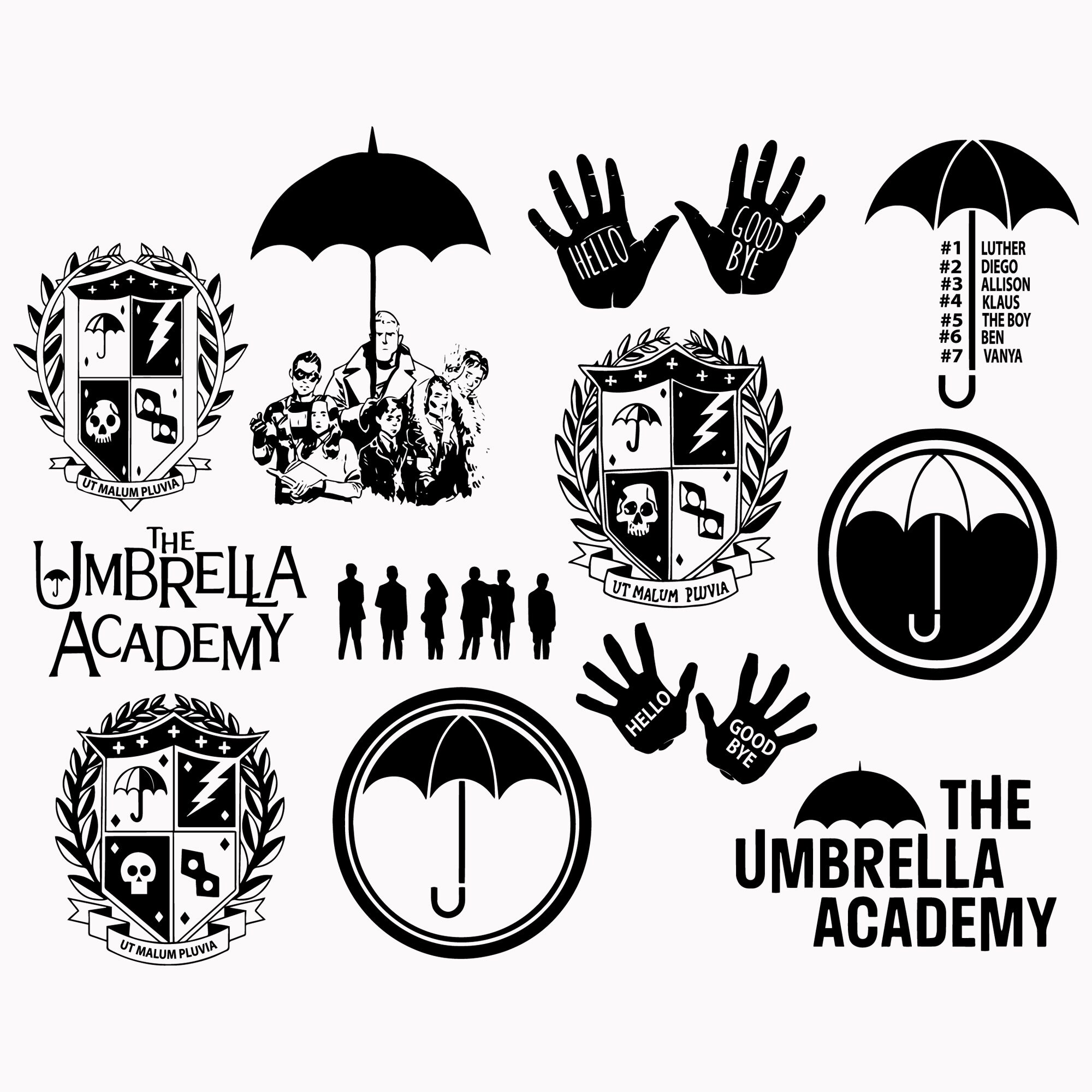 The Umbrella Academy Svg Logo Silhouette Comic Svg TV Show Etsy