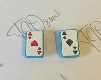Playing card Shoe charm , Ace of spades charm, Ace of hearts charm -  see description for discount codes!!!