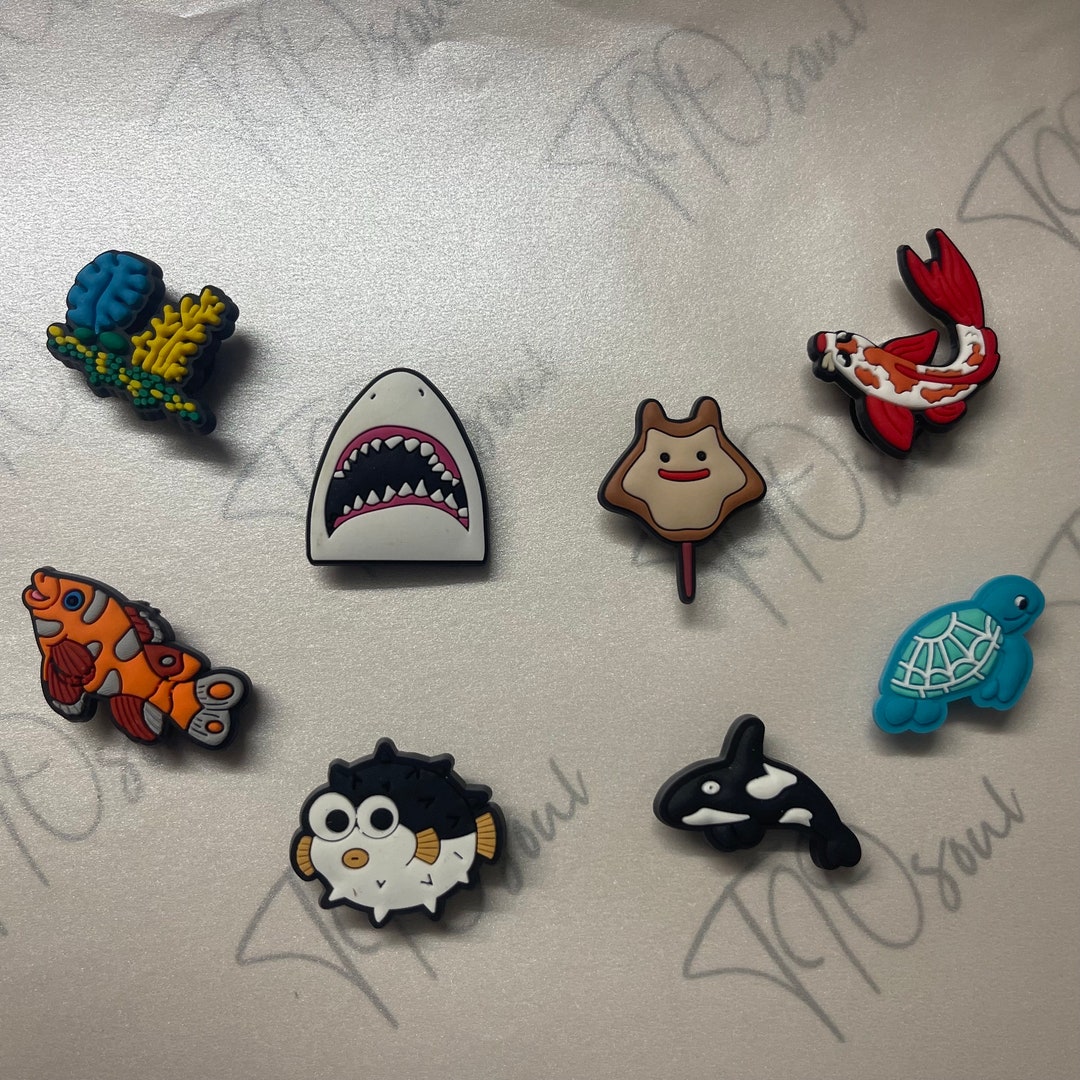 Koi Fish Shoe Charm, Sting Ray , Shark, Turtle, Orca, Ocean Animals
