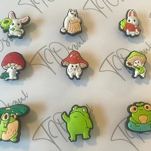 Frog shoe charms, Toadstool shoe charm, Rabbit charms, ,  see description for discount codes!!!