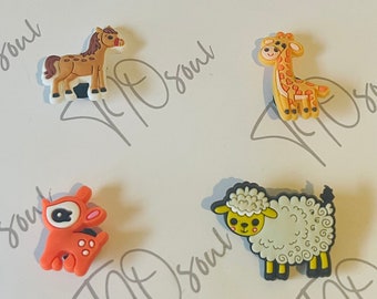 Cute animal shoe charms, deer charm, sheep charm,  horse charm , giraffe charm  see description for discount codes!!!