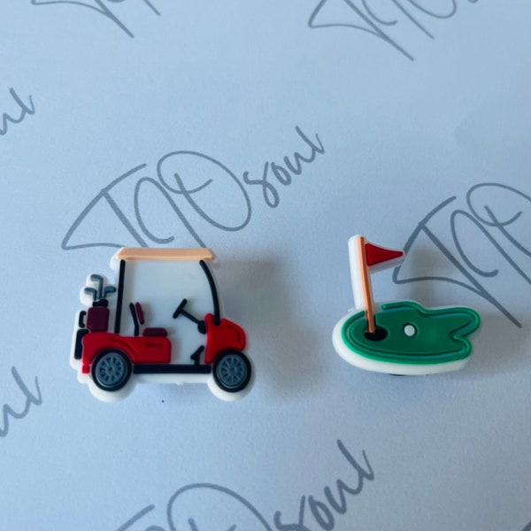 Golfing shoe charm, Golf cart charm,  - see description for discount codes!!