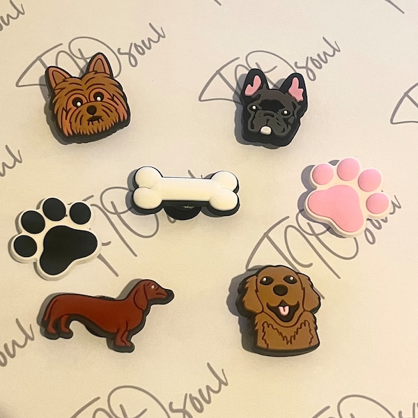 Dog Shoe charms, Pet shoe charm, Dog bone, Dachshund dog charm, clog charms,  French bull dog charm, - see description for discount codes!