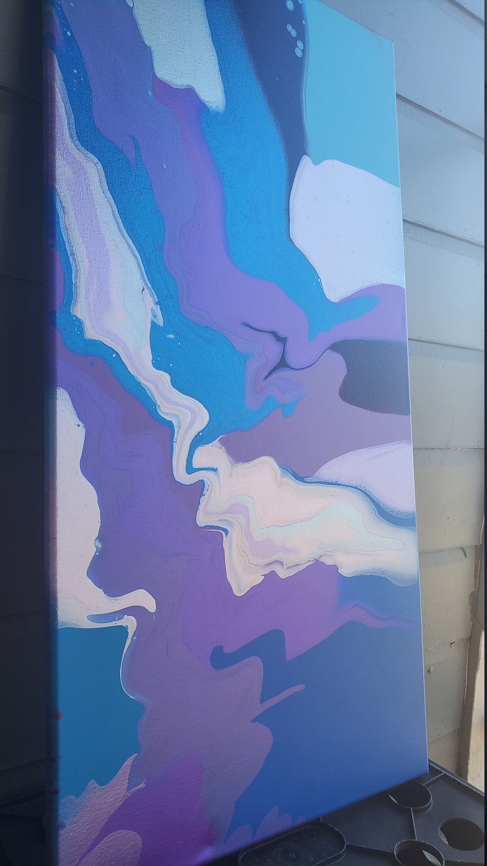 30x15 Abstract Wall Decor purple and blue AMARANTHINE Etsy