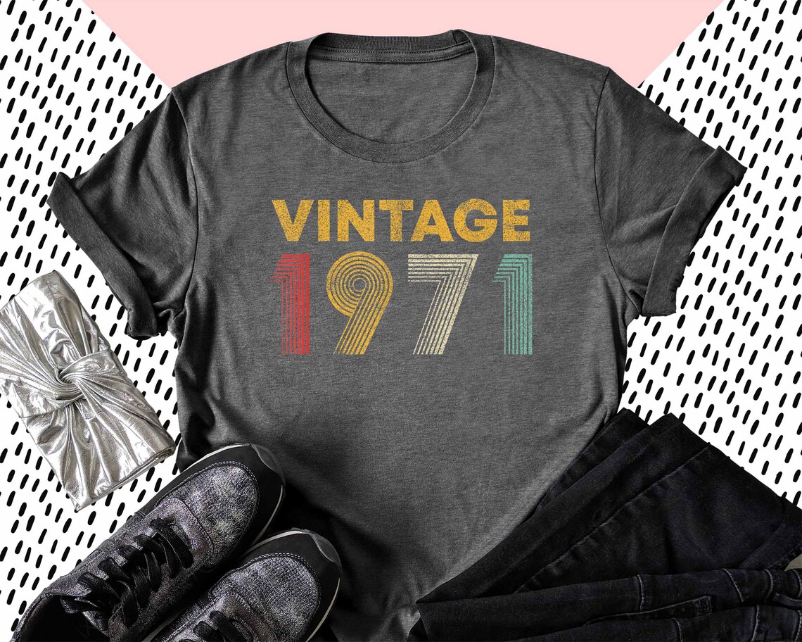Vintage 1971 Unisex Tshirt 50th Birthday Gift Men Women 50 Etsy
