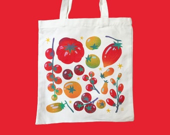 TOMATO Sturdy Canvas Tote Bag One-Sided