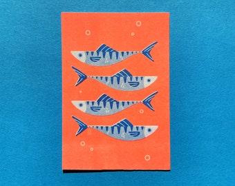 SARDINES | A6 Mini RISO Print | Art Print