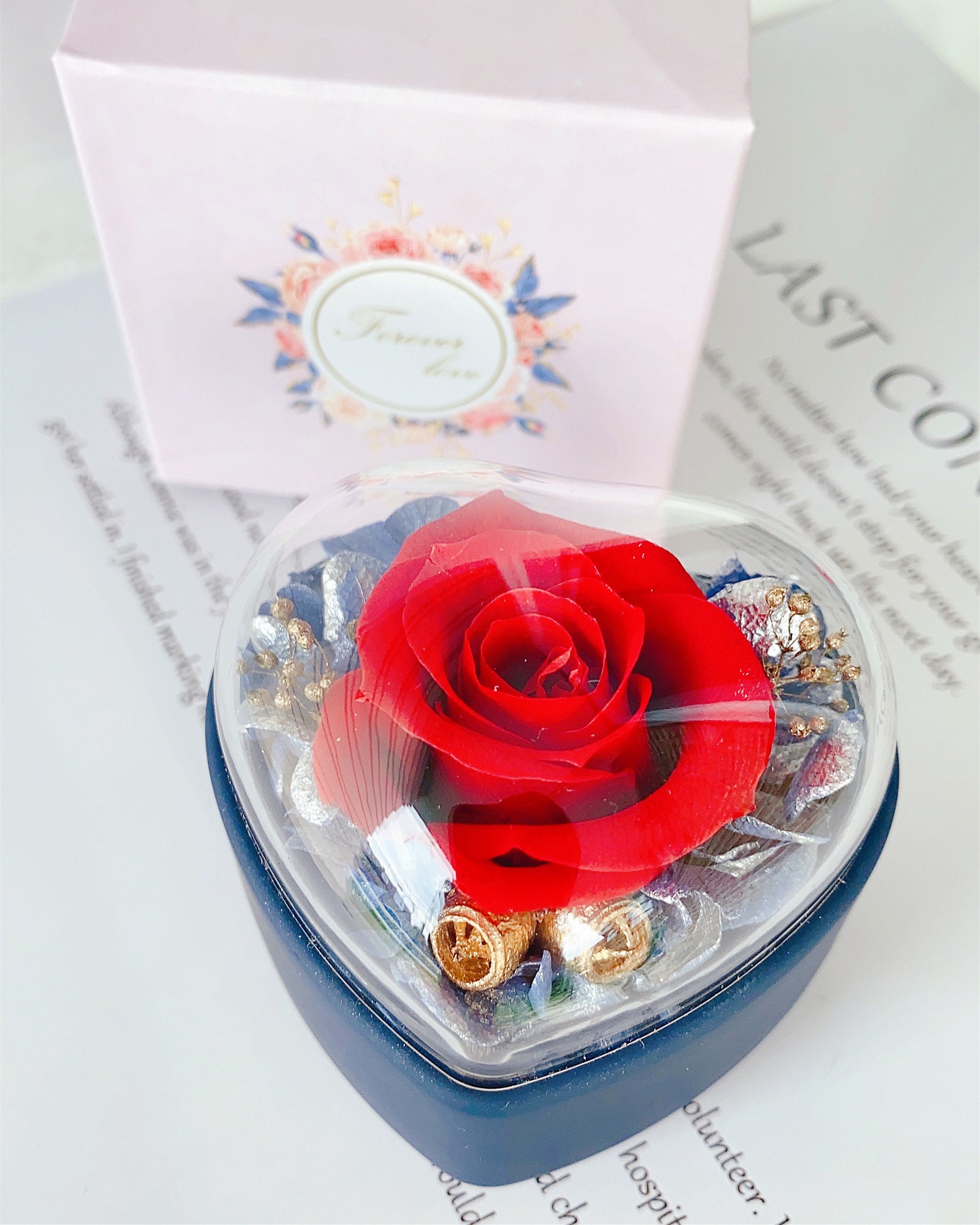 Preserved Roses in Heart Box Preserved Flowers Eternal Rose Etsy Canada