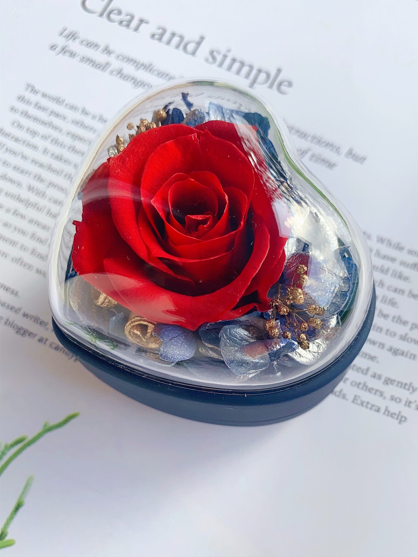 Preserved Roses in Heart Box Preserved Flowers Eternal Rose Etsy Canada