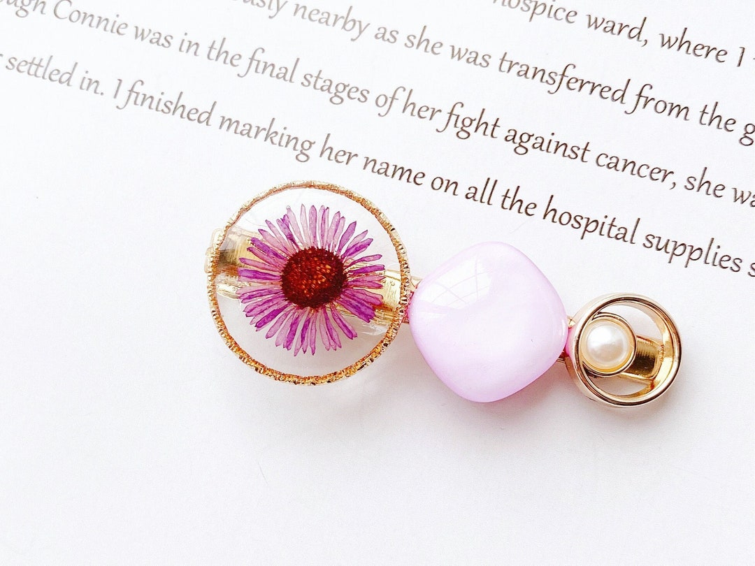 SUNFLOWER HAIR PIN, Daisy Hair Clip, Real Dried Pressed Flower Resin
