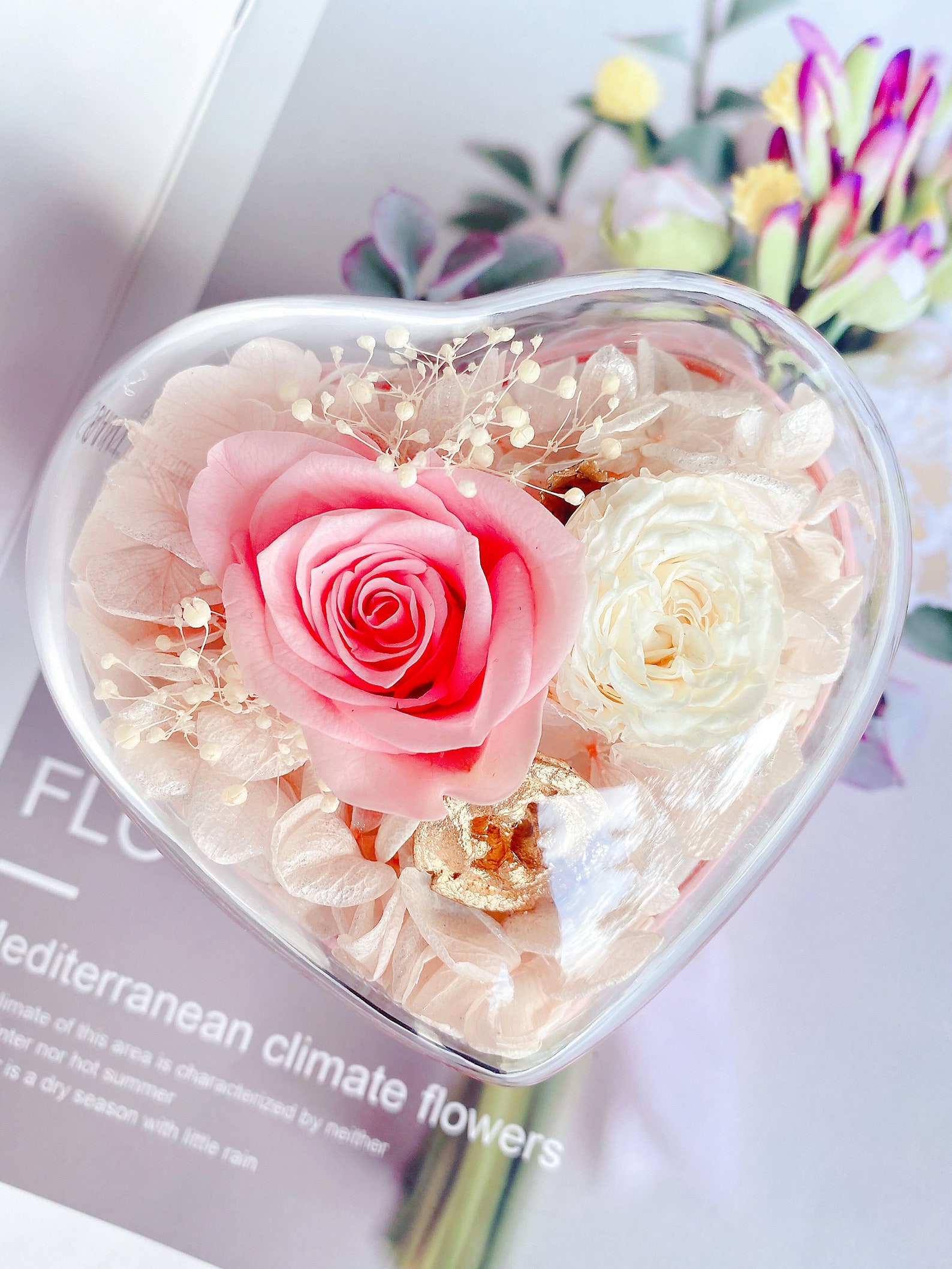Preserved Roses in Heart Box Preserved Flowers Eternal Rose Etsy Canada