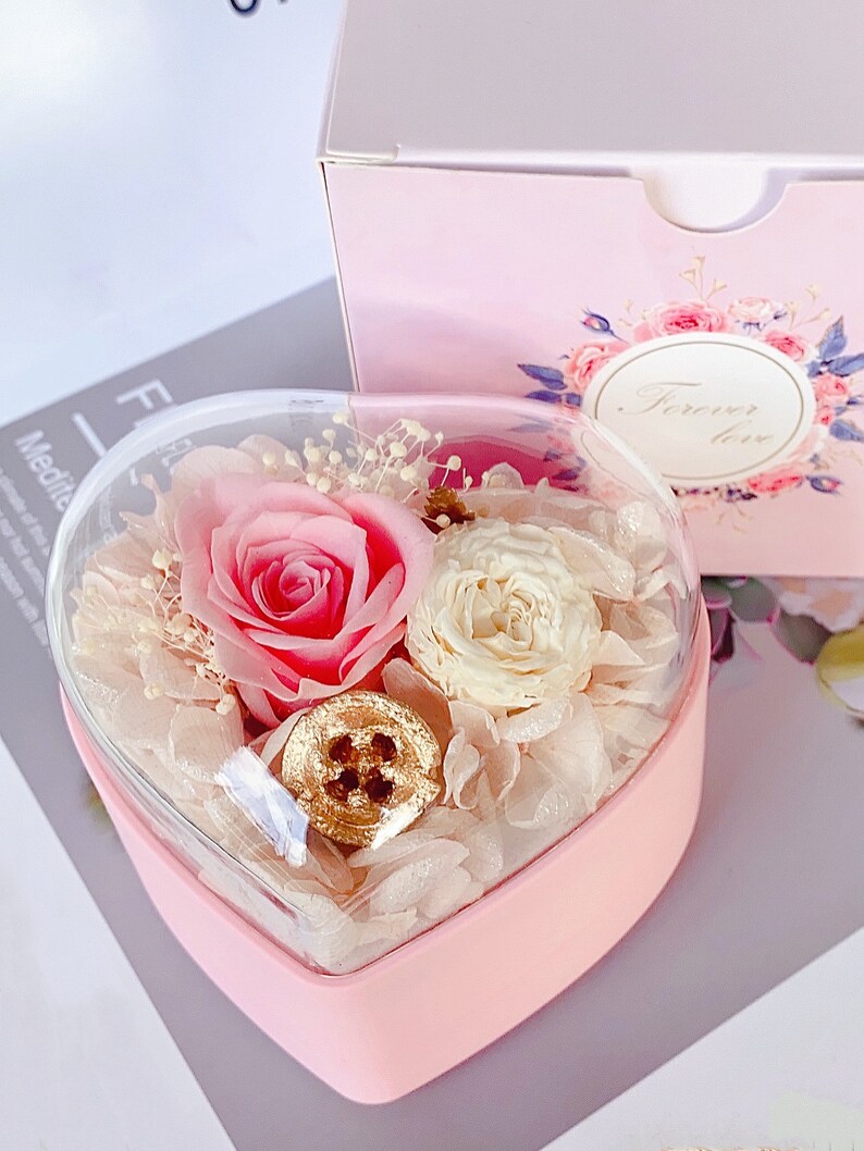 Preserved Roses in Heart Box Preserved Flowers Eternal Rose Etsy Canada