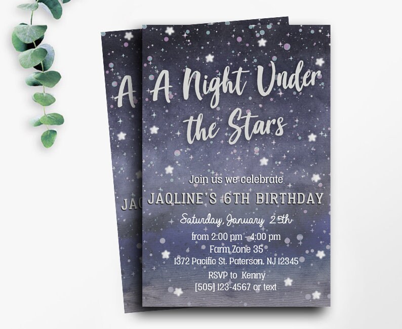 A Night Under the Stars Invitation Night Sky Theme | Etsy