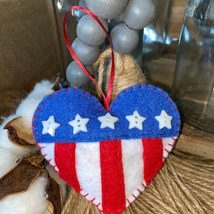 American flag themed felt ornament
