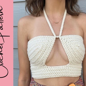 Yara Crochet Crop Top PATTERN: Beginner-Friendly, All Sizes (Digital Download)