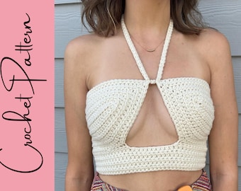 Yara Crochet Crop Top PATTERN: Beginner-Friendly, All Sizes (Digital Download)