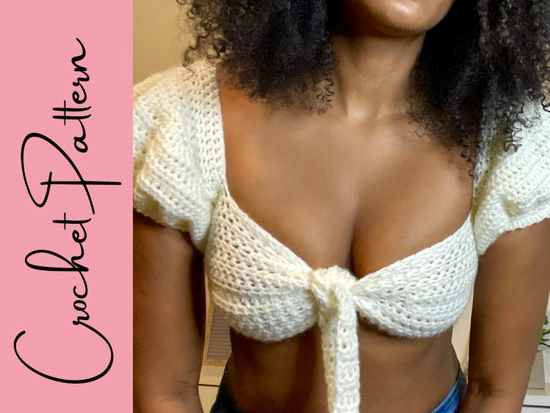 The Wild Thoughts Bralette Top PATTERN crop top Beginner Crochet Pattern All Sizes image 2