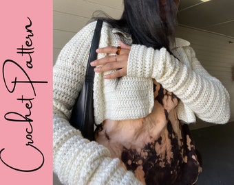 Crochet Sweater Pattern: Simple Stacked Sleeve Design (Digital Download)