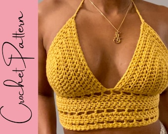 Stella Crochet Crop Top PATTERN: All Sizes (Digital Download)