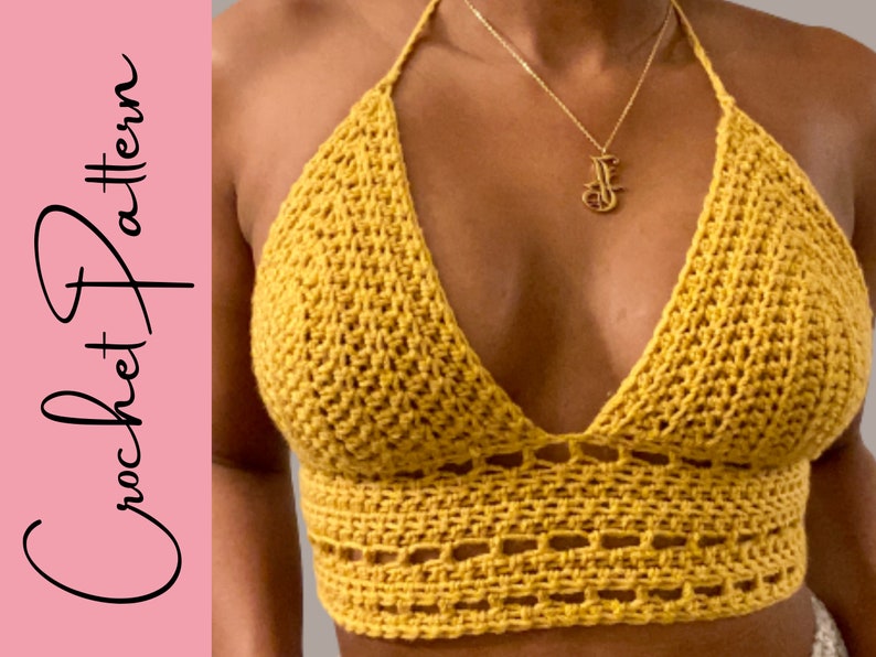 The Stella Crop Top PATTERN Crochet Crop Top All Sizes image 1