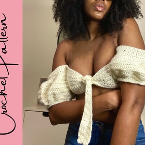The Wild Thoughts Bralette Top PATTERN crop top Beginner Crochet Pattern All Sizes image 4