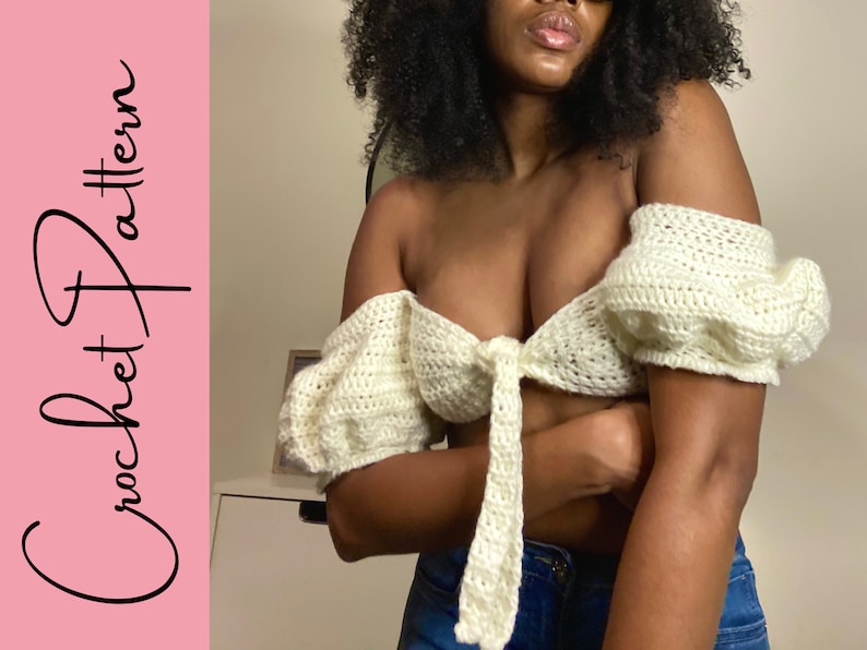 The Wild Thoughts Bralette Top PATTERN crop top Beginner Crochet Pattern All Sizes image 4