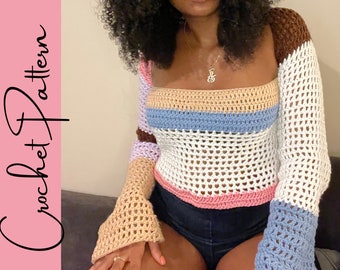 Crochet Sweater PATTERN | The Ginger Top | Intermediate Crochet Pattern| All Sizes