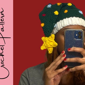 Easy Crochet Christmas Tree Hat  Pattern | Crochet Santa hat Christmas beanie